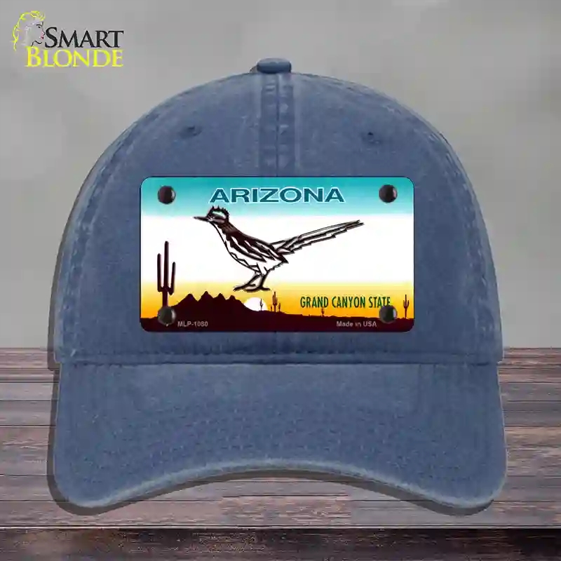 HAT11-MLP-1080 Roadrunner Arizona Novelty License Plate Hat, Unconstructed Cotton - Navy