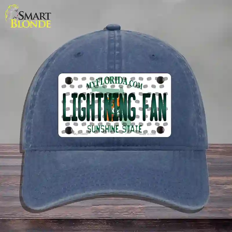 HAT11-MLP-10830 Lightning Fan Florida Novelty License Plate Hat, Unconstructed Cotton - Navy