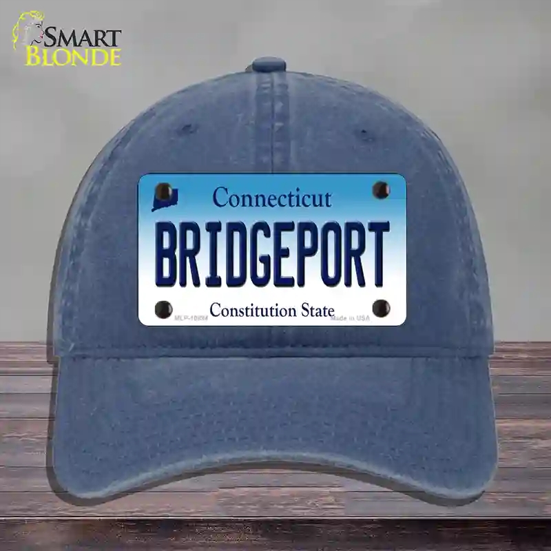 HAT11-MLP-10894 Bridgeport Connecticut Novelty License Plate Hat, Unconstructed Cotton - Navy