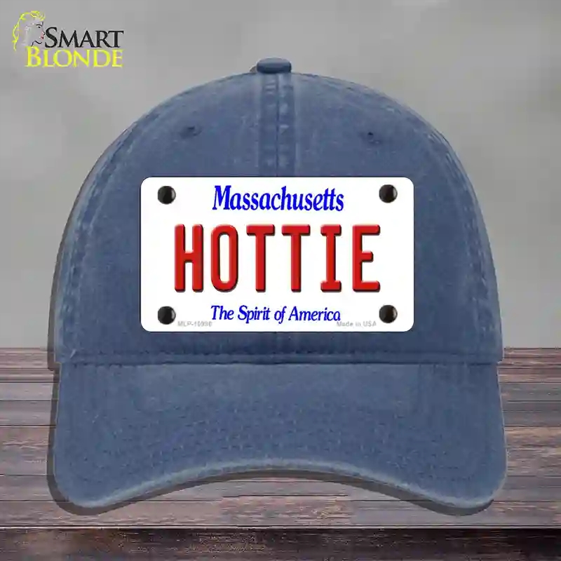HAT11-MLP-10996 Hottie Massachusetts Novelty License Plate Hat, Unconstructed Cotton - Navy