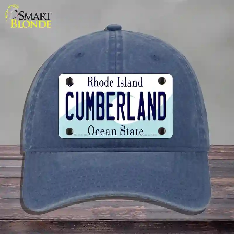 HAT11-MLP-11191 Cumberland Rhode Island State Novelty License Plate Hat, Unconstructed Cotton - Navy