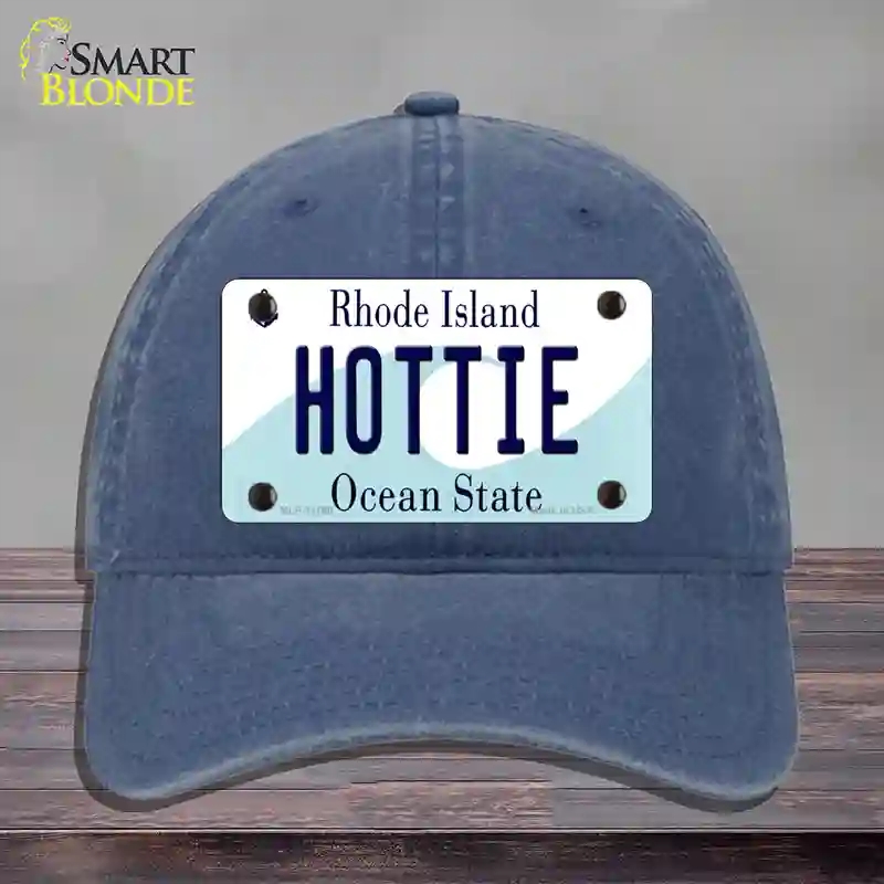 HAT11-MLP-11198 Hottie Rhode Island State Novelty License Plate Hat, Unconstructed Cotton - Navy