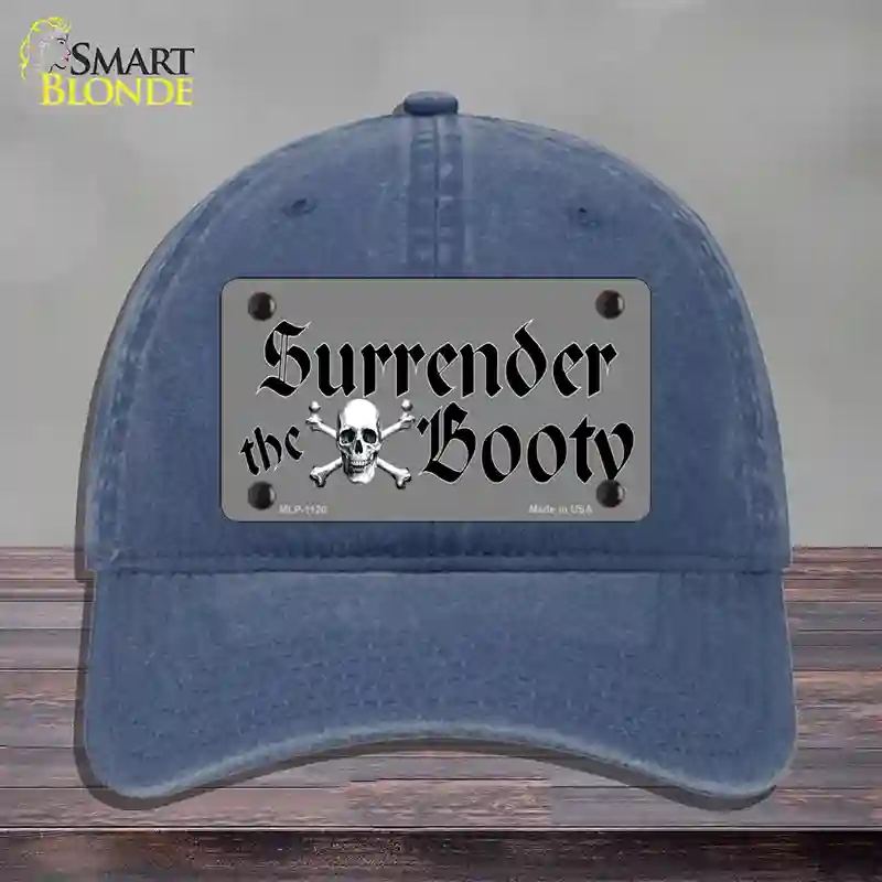 HAT11-MLP-1120 Surrender the Booty Novelty License Plate Hat, Unconstructed Cotton - Navy