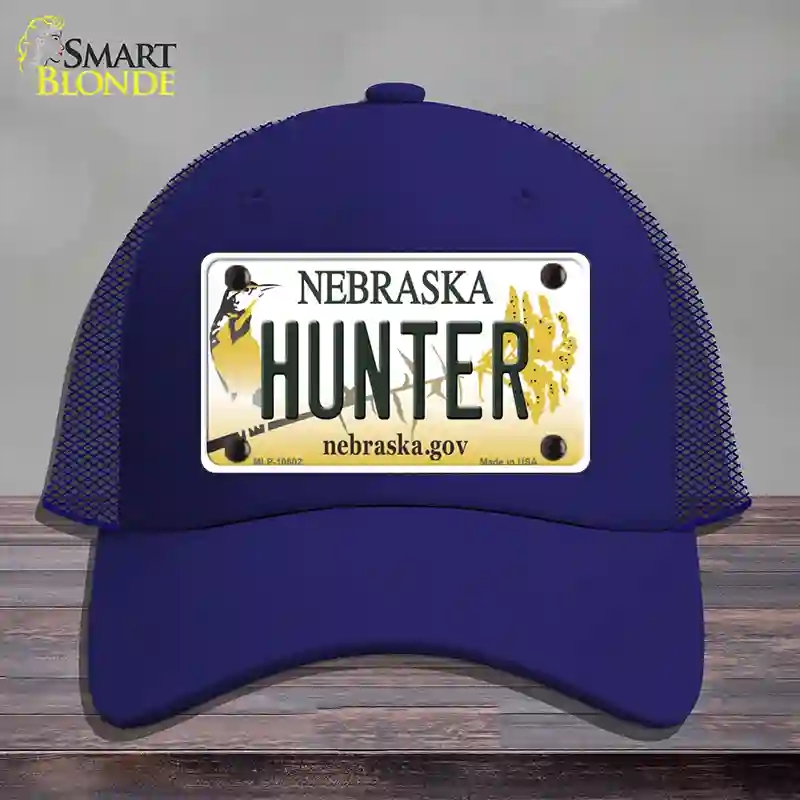 HAT18-MLP-10602 Hunter Nebraska Novelty License Plate Hat, Mesh - Royal Blue