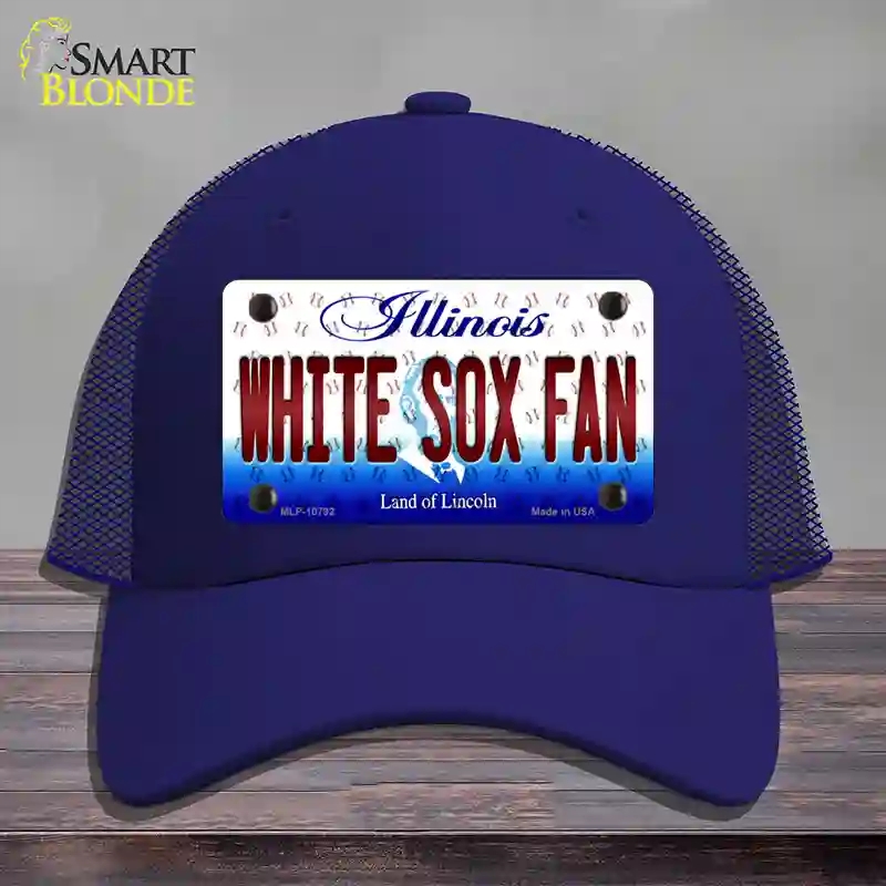 HAT18-MLP-10792 White Sox Fan Illinois Novelty License Plate Hat, Mesh - Royal Blue