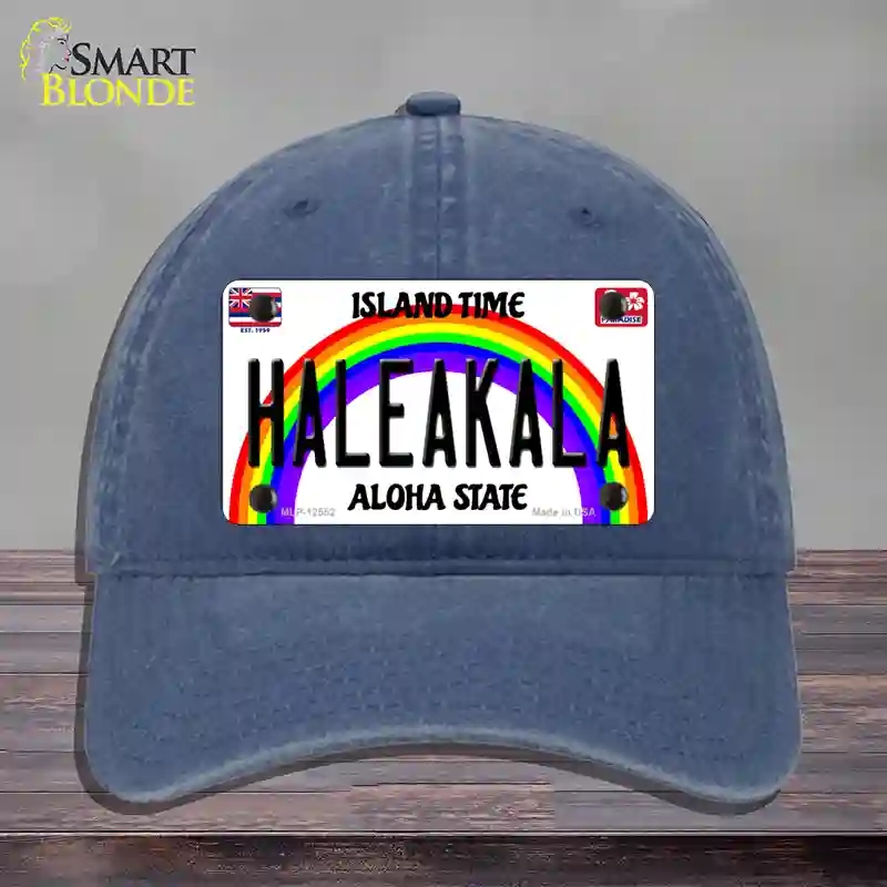 HAT11-MLP-12552 Haleakala Hawaii Novelty License Plate Hat, Unconstructed Cotton - Navy
