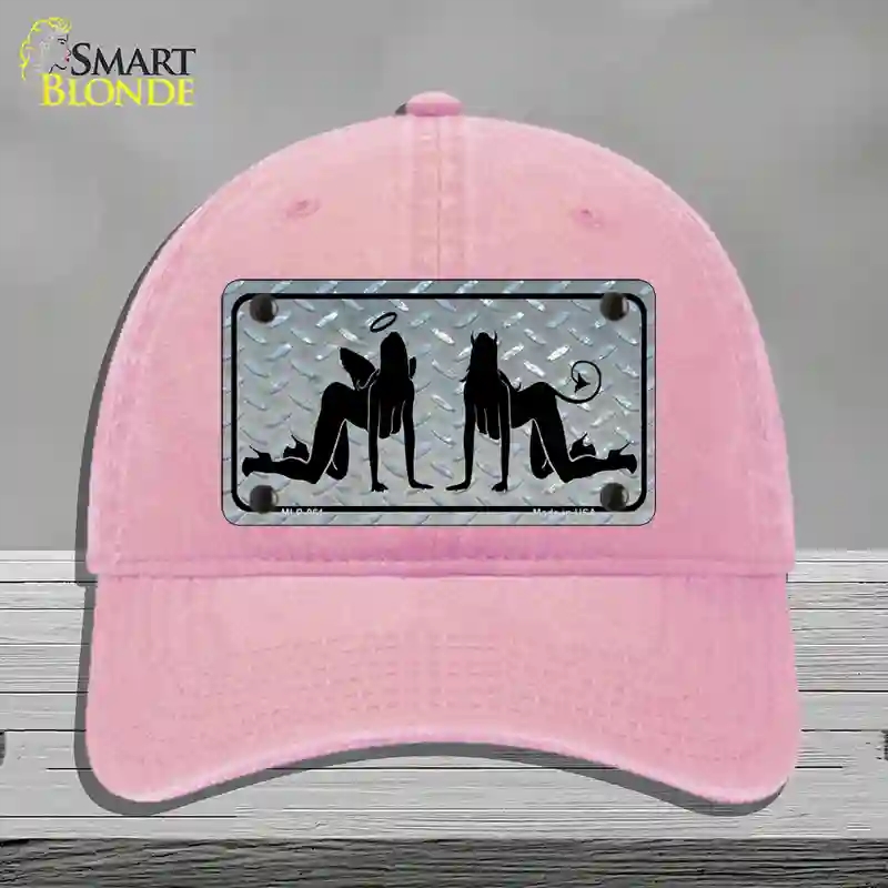 HAT12-MLP-061 Angel & Devil Novelty License Plate Hat, Unconstructed Cotton - Pink
