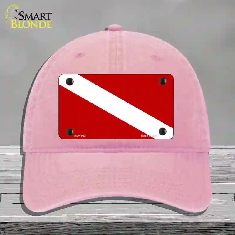 HAT12-MLP-082 Diving Flag Novelty License Plate Hat, Unconstructed Cotton - Pink