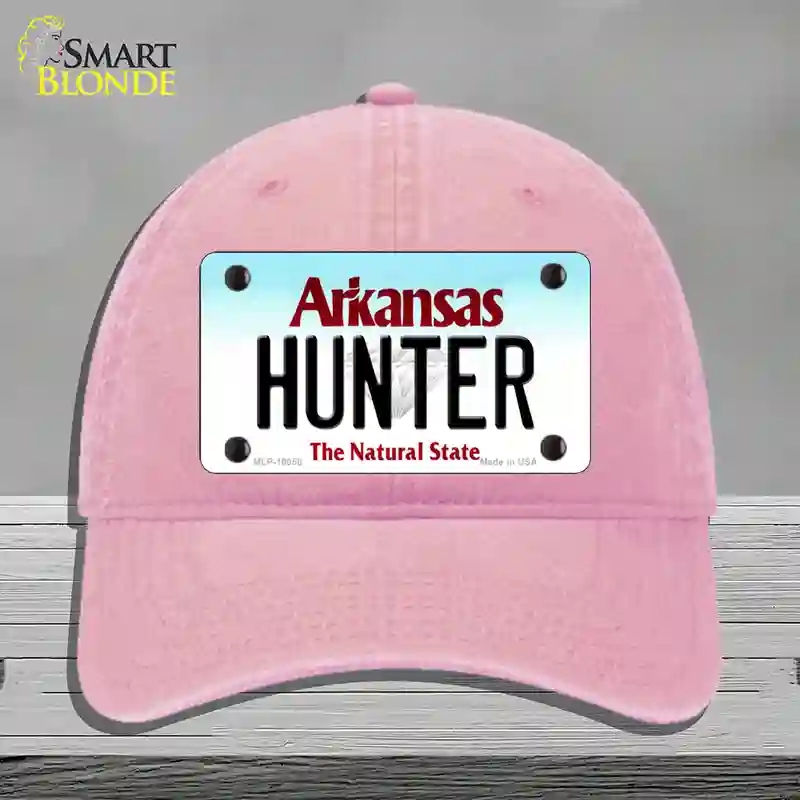 HAT12-MLP-10058 Hunter Arkansas Novelty License Plate Hat, Unconstructed Cotton - Pink