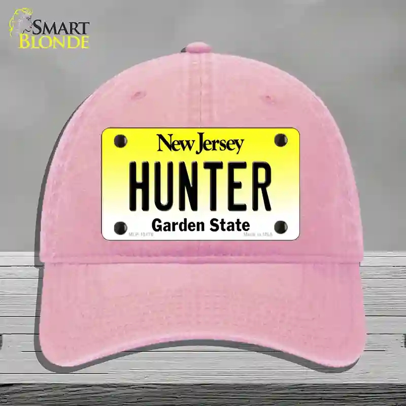 HAT12-MLP-10176 Hunter   Jersey Novelty License Plate Hat, Unconstructed Cotton - Pink