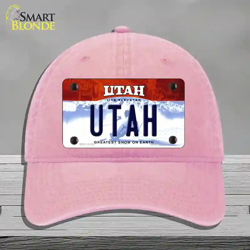 HAT12-MLP-10185 Utah Life Elevated Novelty License Plate Hat, Unconstructed Cotton - Pink