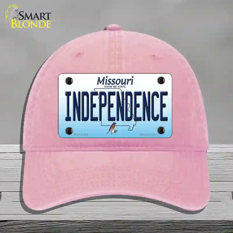 HAT12-MLP-10244 Independence Missouri Novelty License Plate Hat, Unconstructed Cotton - Pink