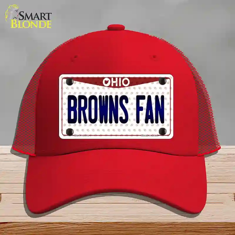 HAT17-MLP-10776 Browns Fan Ohio Novelty License Plate Hat, Mesh - Red
