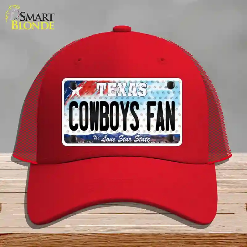 HAT17-MLP-10780 Cowboys Fan Texas Novelty License Plate Hat, Mesh - Red