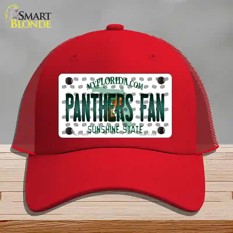 HAT17-MLP-10829 Panthers Fan Florida Novelty License Plate Hat, Mesh - Red