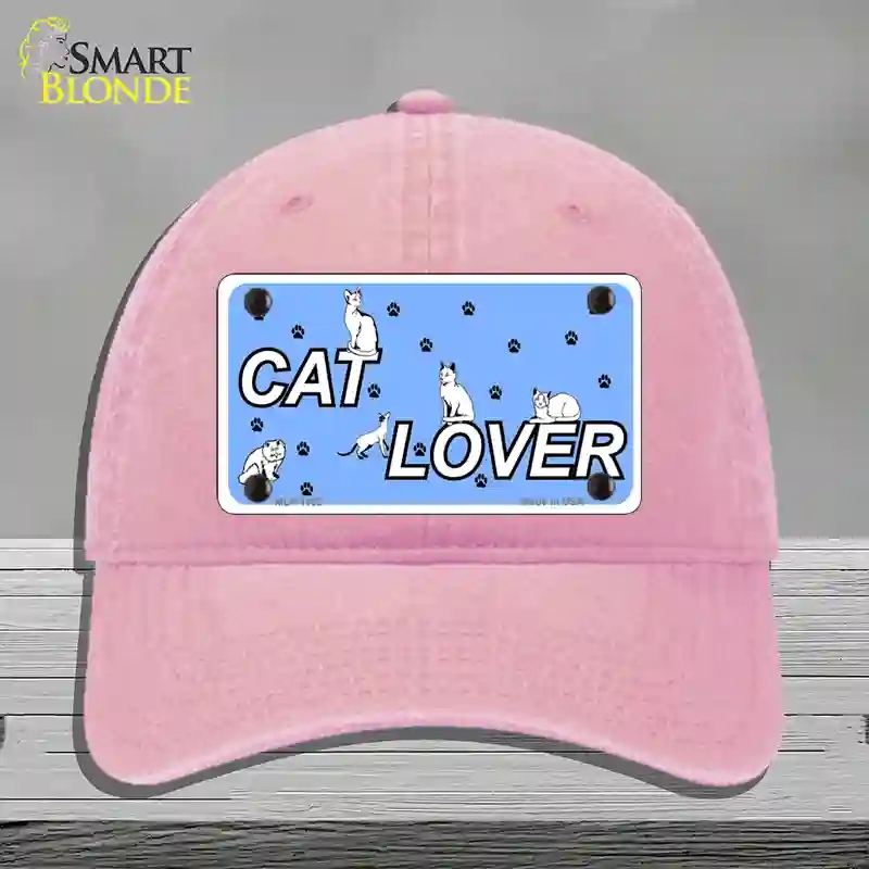 HAT12-MLP-1162 Cat Lover Novelty License Plate Hat, Unconstructed Cotton - Pink