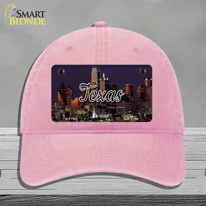 HAT12-MLP-11632 Texas City Lights Novelty License Plate Hat, Unconstructed Cotton - Pink