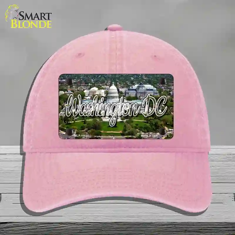 HAT12-MLP-11638 Washington DC White House State Novelty License Plate Hat, Unconstructed Cotton - Pink