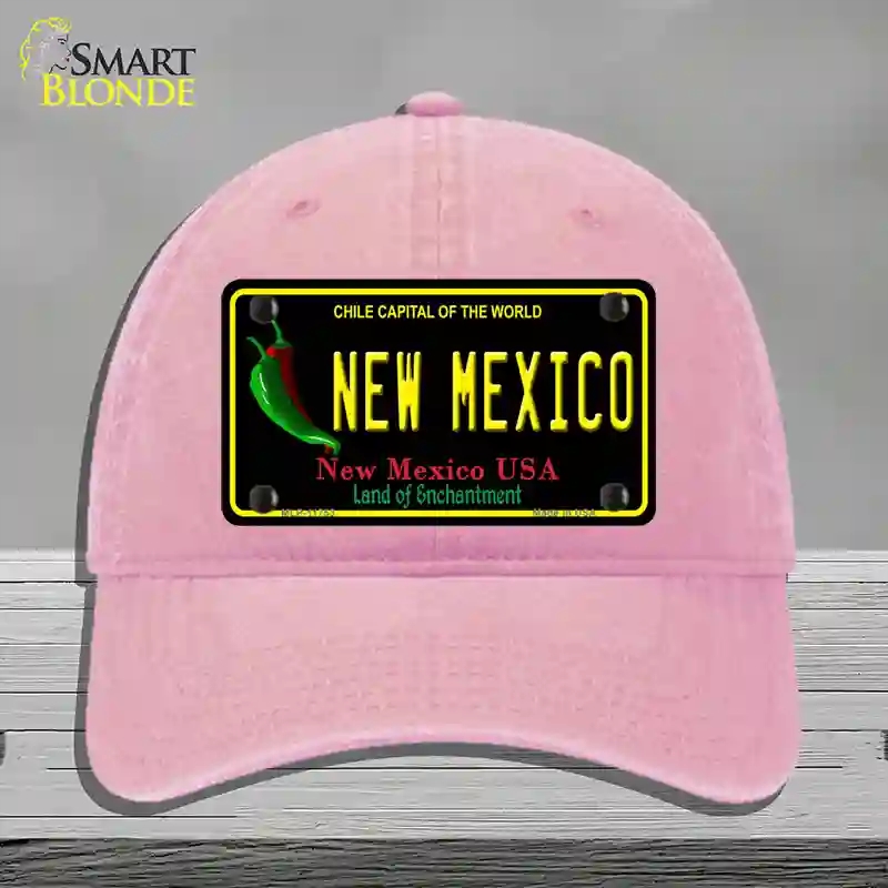 HAT12-MLP-11753   Mexico Black State Novelty License Plate Hat, Unconstructed Cotton - Pink