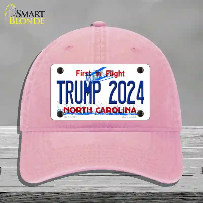 HAT12-MLP-11847 Trump 2024 North Carolina Novelty License Plate Hat, Unconstructed Cotton - Pink