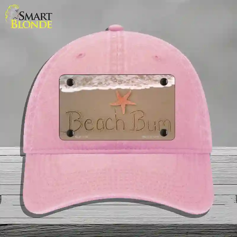 HAT12-MLP-1185 Beach Bum Novelty License Plate Hat, Unconstructed Cotton - Pink