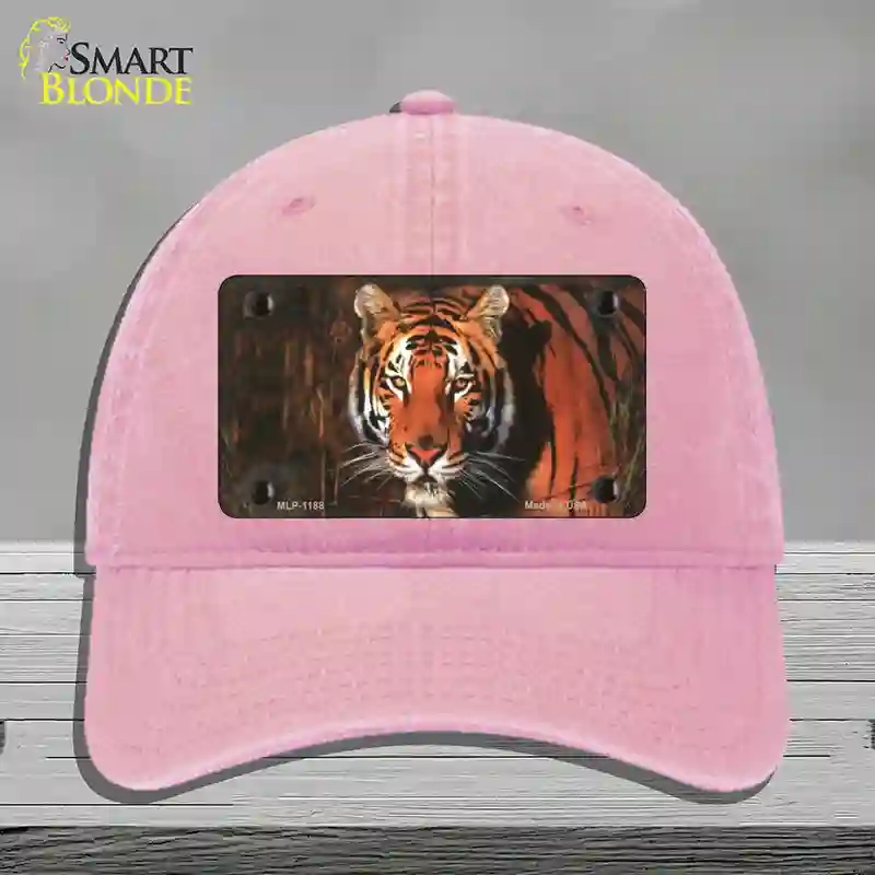 HAT12-MLP-1188 Tiger Novelty License Plate Hat, Unconstructed Cotton - Pink