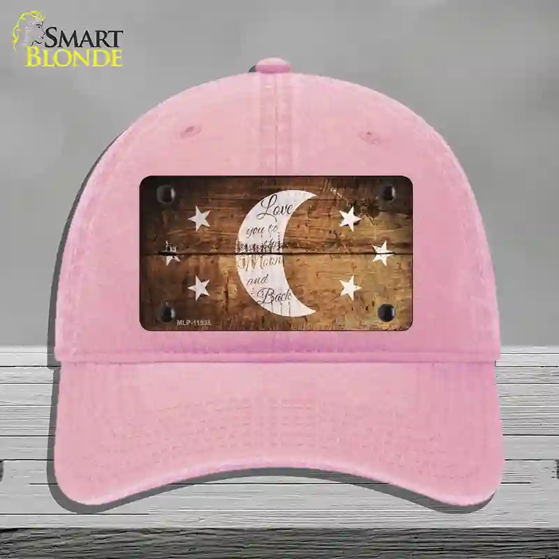 HAT12-MLP-11935 The Moon & Back Novelty License Plate Hat, Unconstructed Cotton - Pink