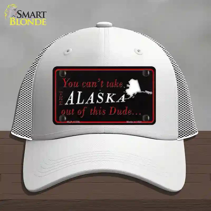 HAT19-MLP-11256 Alaska Dude Novelty License Plate Hat, Mesh - White