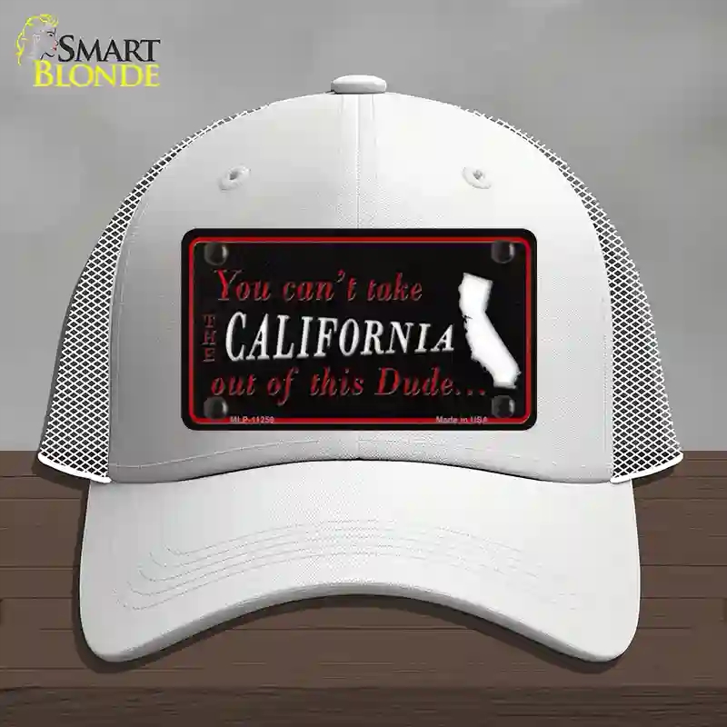 HAT19-MLP-11259 California Dude Novelty License Plate Hat, Mesh - White