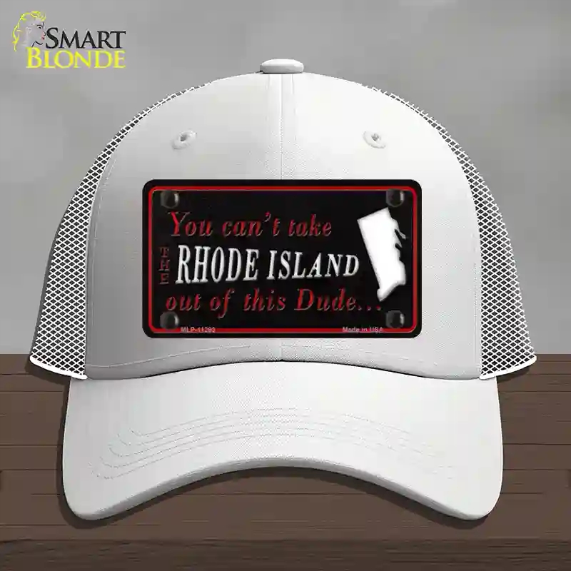 HAT19-MLP-11293 Rhode Island Dude Novelty License Plate Hat, Mesh - White