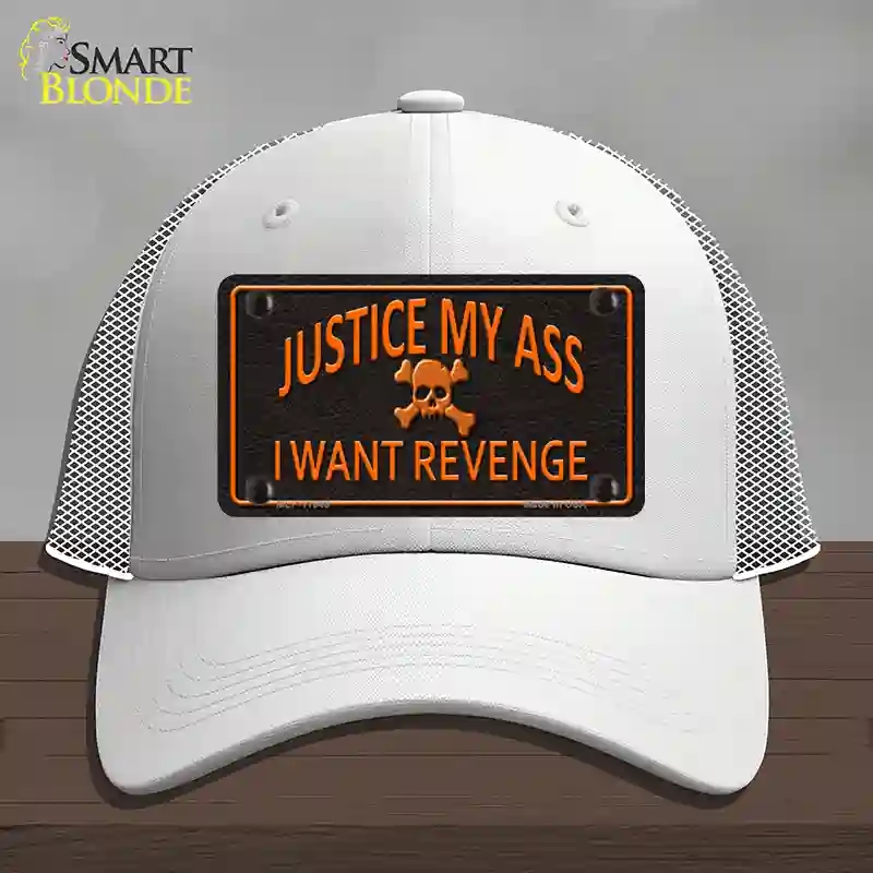 HAT19-MLP-11646 Justice My Ass Novelty License Plate Hat, Mesh - White