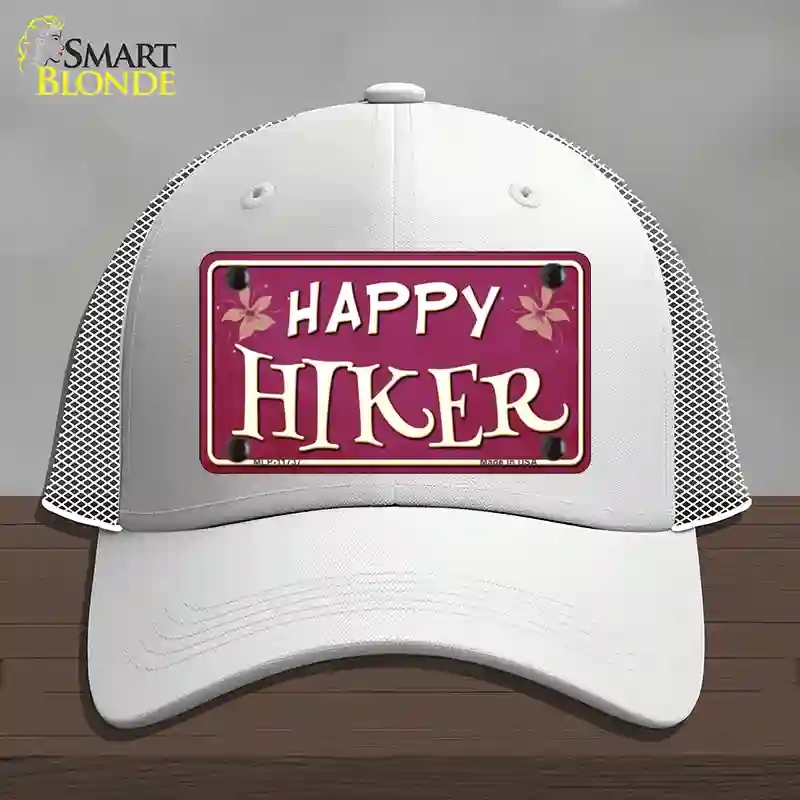 HAT19-MLP-11737 Happy Hiker Novelty License Plate Hat, Mesh - White