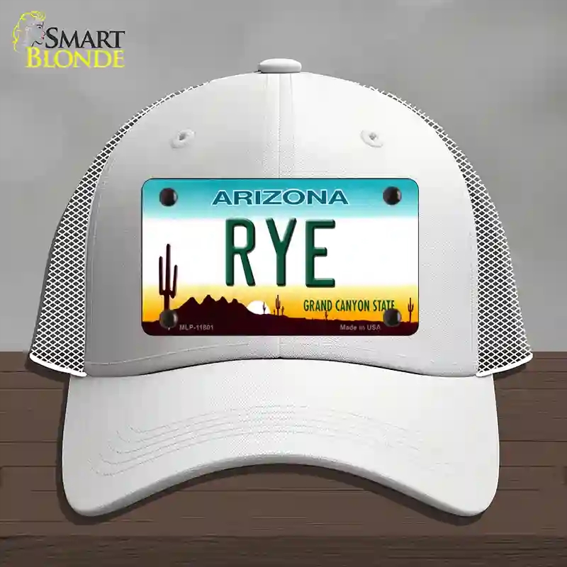 HAT19-MLP-11801 Rye Arizona Novelty License Plate Hat, Mesh - White