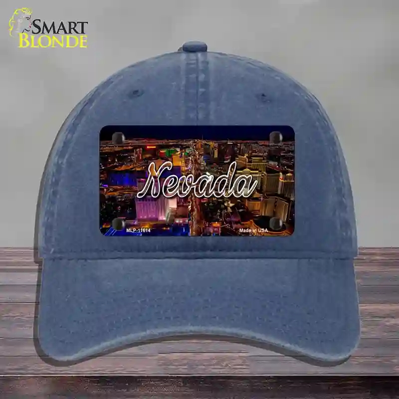 HAT11-MLP-11614 Nevada City Lights State Novelty License Plate Hat, Unconstructed Cotton - Navy