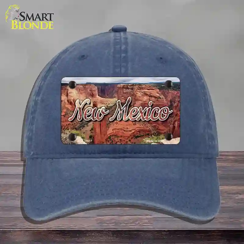 HAT11-MLP-11617   Mexico Red Canyon State Novelty License Plate Hat, Unconstructed Cotton - Navy
