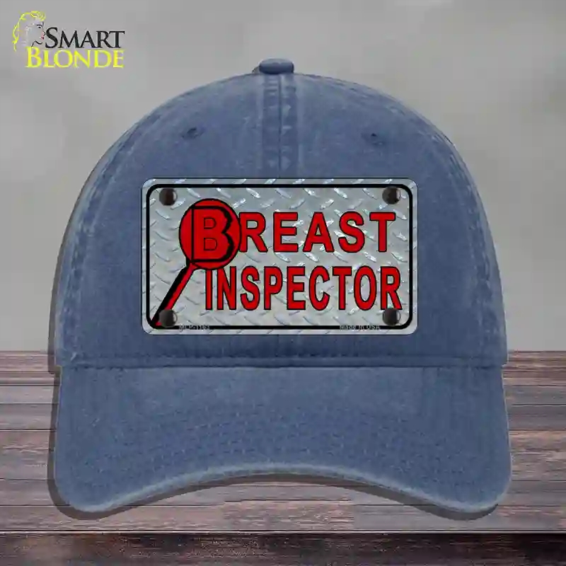 HAT11-MLP-1163 Breast Inspector Novelty License Plate Hat, Unconstructed Cotton - Navy