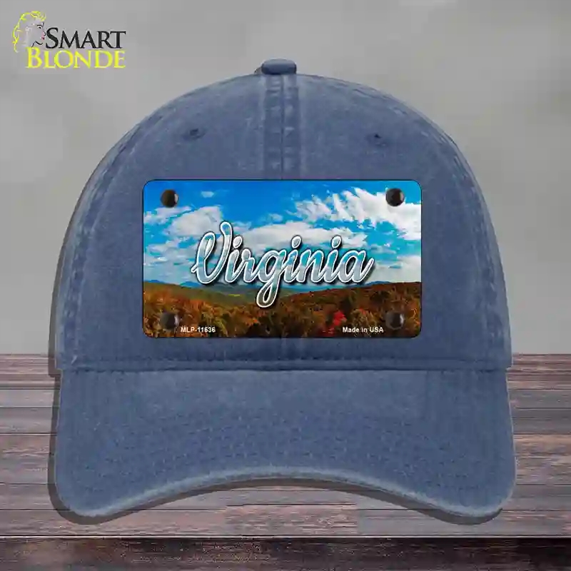 HAT11-MLP-11636 Virginia Mountain Range State Novelty License Plate Hat, Unconstructed Cotton - Navy
