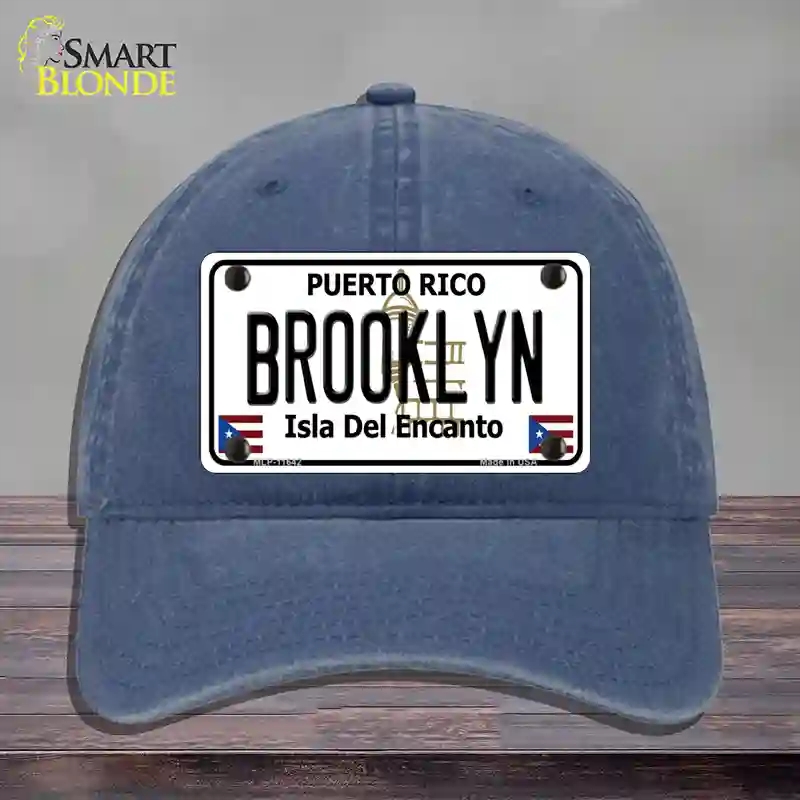 HAT11-MLP-11642 Brooklyn Puerto Rico Novelty License Plate Hat, Unconstructed Cotton - Navy