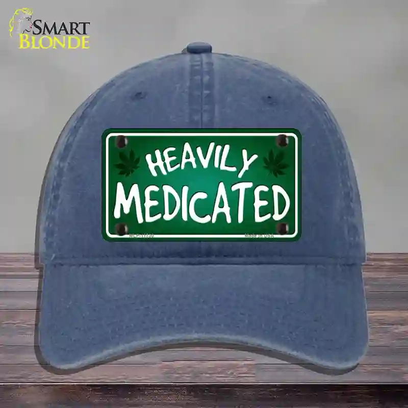 HAT11-MLP-11730 Heavily Medicated Novelty License Plate Hat, Unconstructed Cotton - Navy