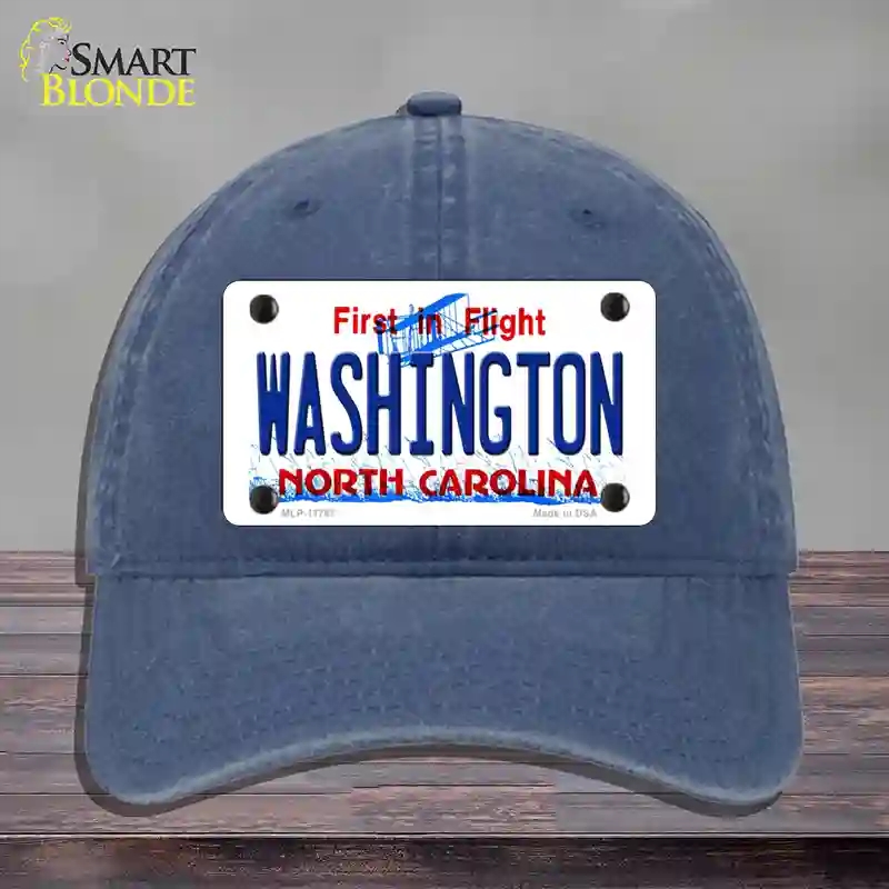 HAT11-MLP-11747 Washington North Carolina State Novelty License Plate Hat, Unconstructed Cotton - Navy