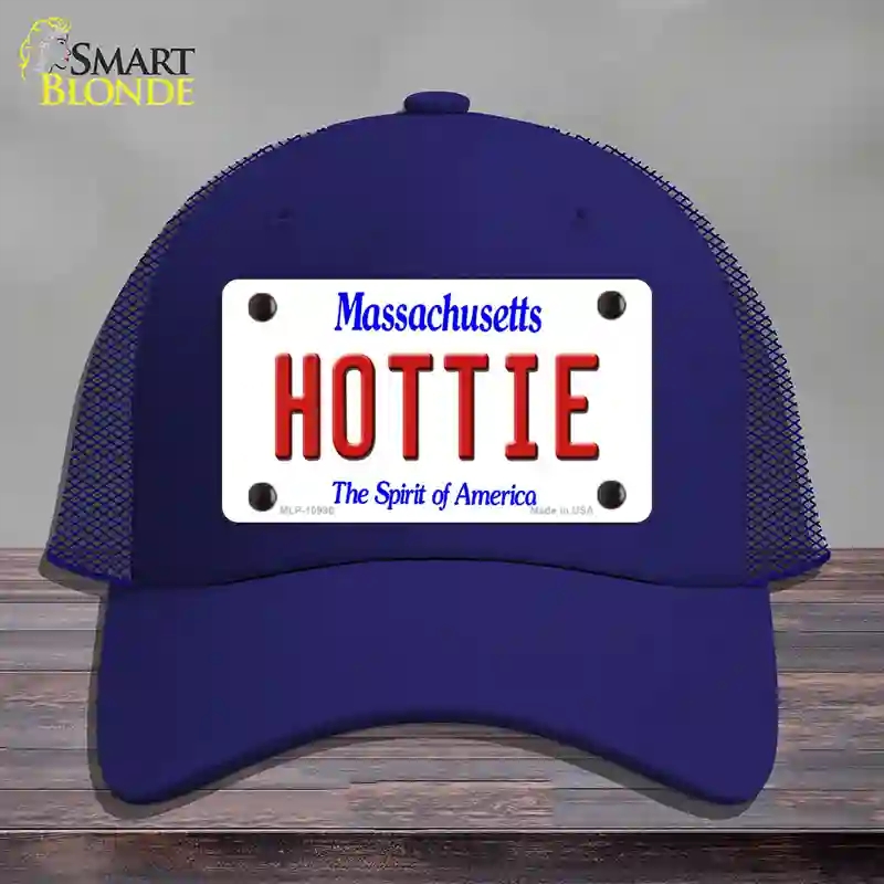 HAT18-MLP-10996 Hottie Massachusetts Novelty License Plate Hat, Mesh - Royal Blue