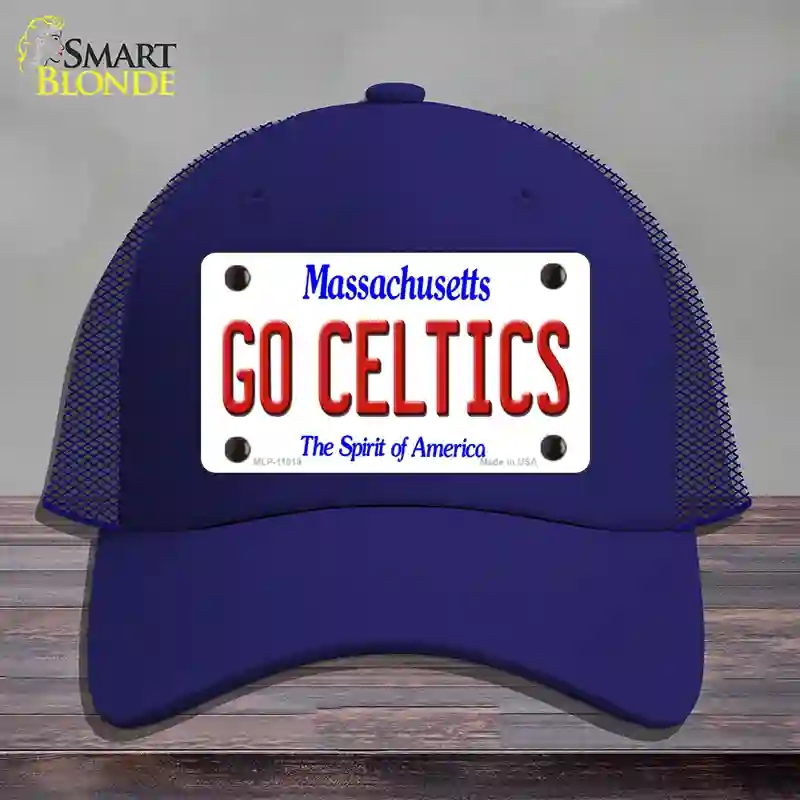HAT18-MLP-11019 Go Celtics Massachusetts Novelty License Plate Hat, Mesh - Royal Blue