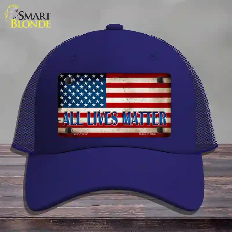 HAT18-MLP-11022 All Lives Matter Novelty License Plate Hat, Mesh - Royal Blue