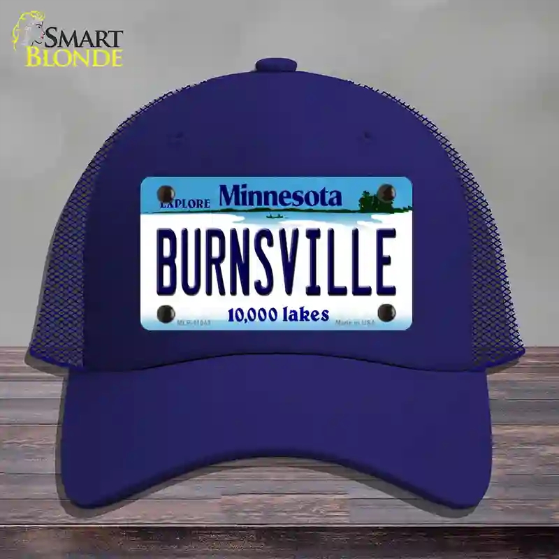 HAT18-MLP-11043 Burnsville Minnesota State Novelty License Plate Hat, Mesh - Royal Blue