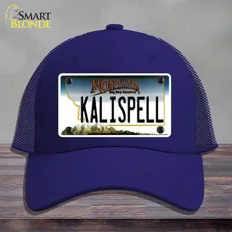 HAT18-MLP-11095 Kalispell Montana State Novelty License Plate Hat, Mesh - Royal Blue