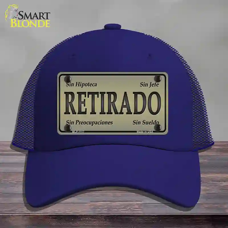 HAT18-MLP-1117 Retirado Novelty License Plate Hat, Mesh - Royal Blue