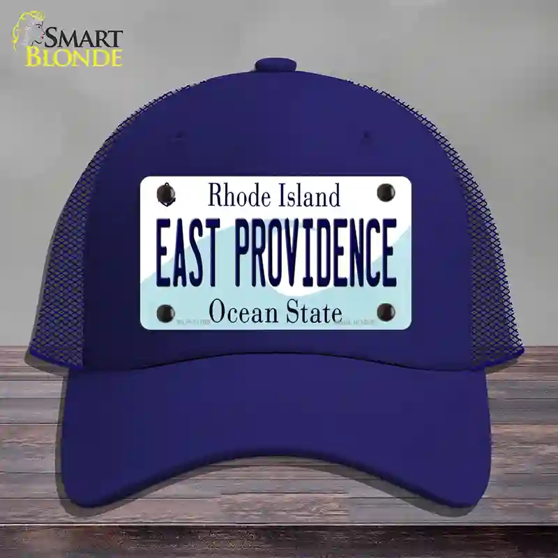 HAT18-MLP-11189 East Providence Rhode Island State Novelty License Plate Hat, Mesh - Royal Blue