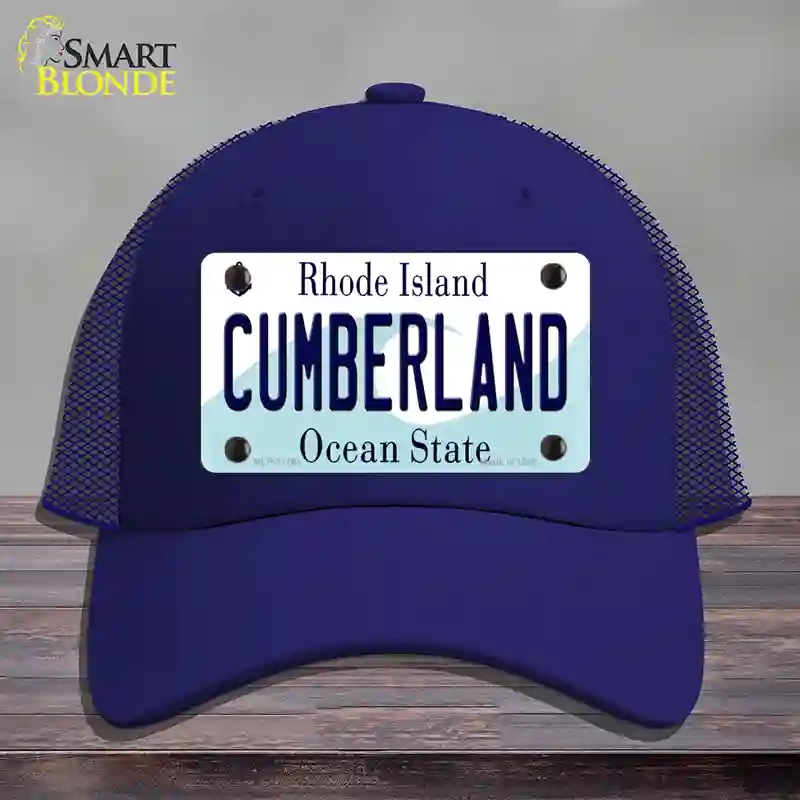 HAT18-MLP-11191 Cumberland Rhode Island State Novelty License Plate Hat, Mesh - Royal Blue