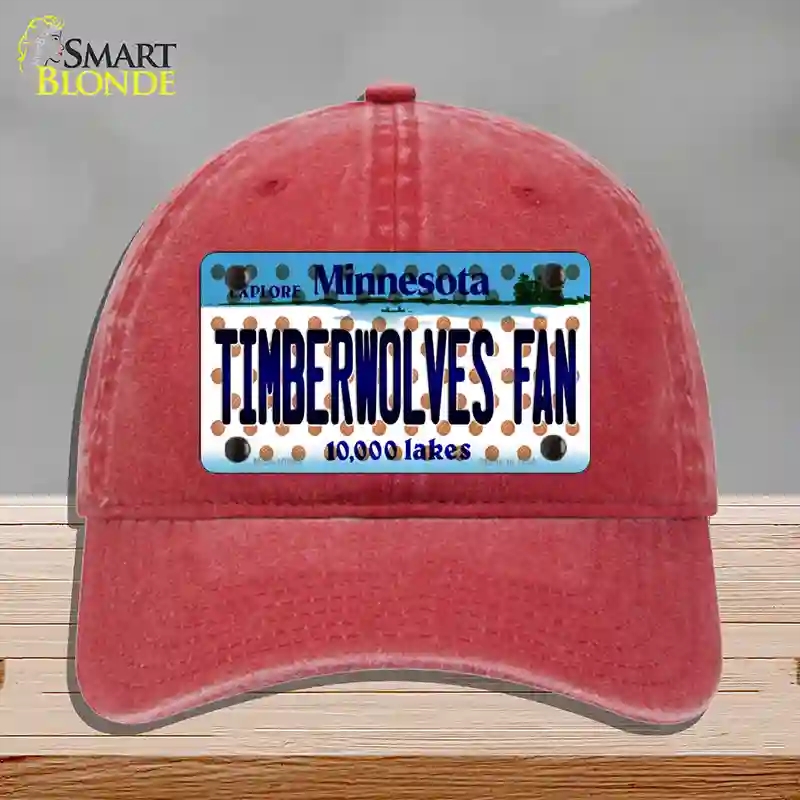 HAT13-MLP-10864 Timberwolves Fan Minnesota Novelty License Plate Hat, Unconstructed Cotton - Red