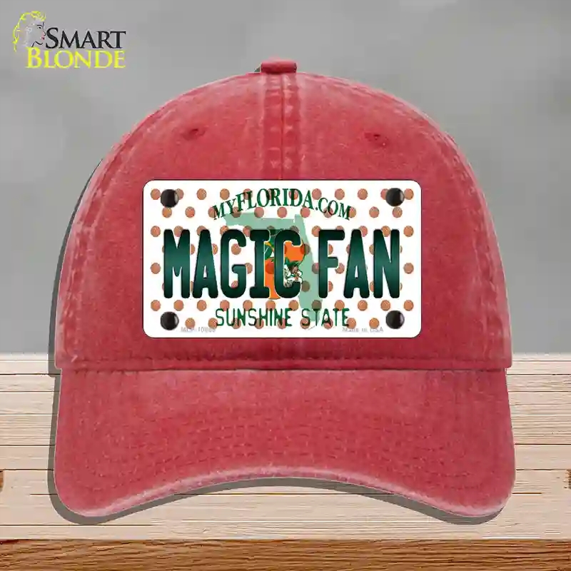 HAT13-MLP-10869 Magic Fan Florida Novelty License Plate Hat, Unconstructed Cotton - Red